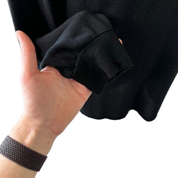 REFORMATION Dropped Shoulder Crewneck Long Sleeve Sweater Dress Medium Black - Picture 8 of 10